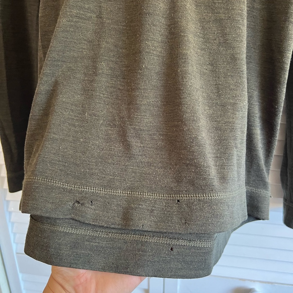 Smartwool Pullover Sweater Green Merino Wool 1/4 Zip Baselayer - Picture 11 of 14